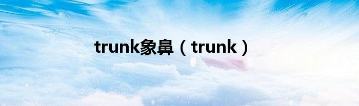 trunk象鼻（trunk）