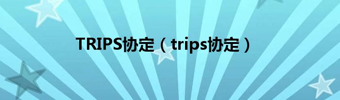 TRIPS协定（trips协定）