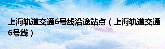 上海轨道交通6号线沿途站点（上海轨道交通6号线）