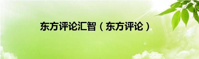 东方评论汇智（东方评论）