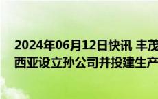 2024年06月12日快讯 丰茂股份：拟以不超1.5亿元在马来西亚设立孙公司并投建生产基地