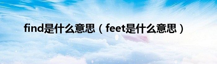 find是什么意思（feet是什么意思）