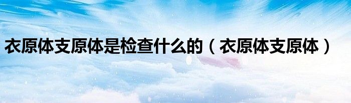 衣原体支原体是检查什么的（衣原体支原体）