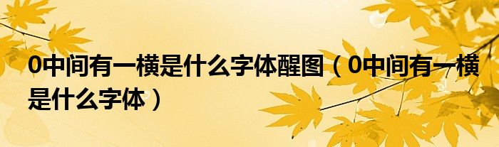 0中间有一横是什么字体醒图（0中间有一横是什么字体）