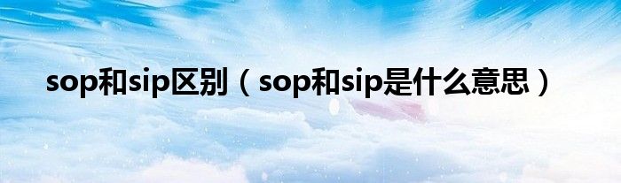 sop和sip区别（sop和sip是什么意思）