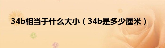 34b相当于什么大小（34b是多少厘米）