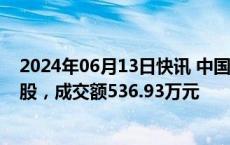 2024年06月13日快讯 中国石化今日大宗交易成交87.45万股，成交额536.93万元