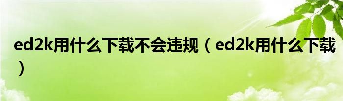 ed2k用什么下载不会违规（ed2k用什么下载）