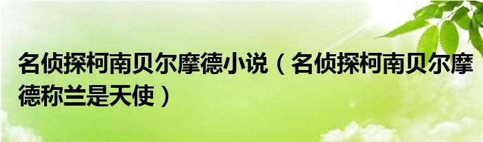 名侦探柯南贝尔摩德小说（名侦探柯南贝尔摩德称兰是天使）