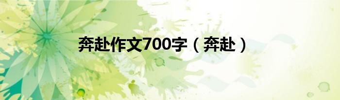 奔赴作文700字（奔赴）