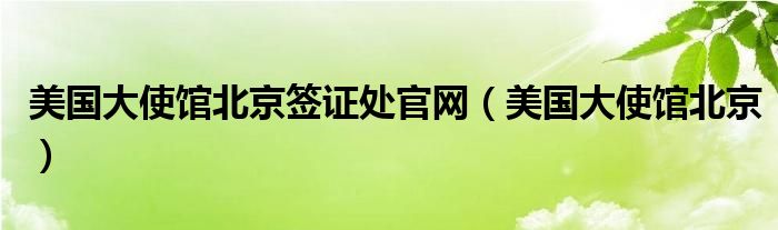 美国大使馆北京签证处官网（美国大使馆北京）