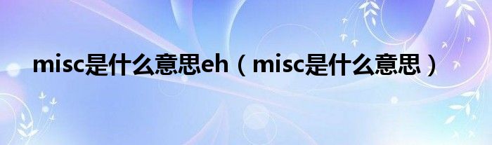 misc是什么意思eh（misc是什么意思）