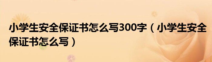 小学生安全保证书怎么写300字（小学生安全保证书怎么写）