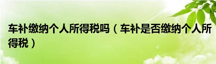 车补缴纳个人所得税吗（车补是否缴纳个人所得税）