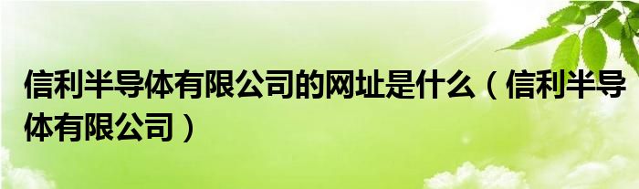 信利半导体有限公司的网址是什么（信利半导体有限公司）