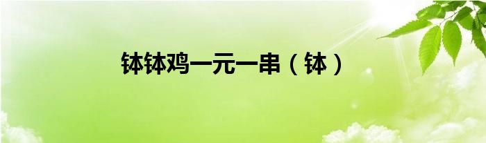 钵钵鸡一元一串（钵）