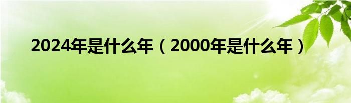 2024年是什么年（2000年是什么年）