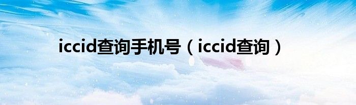 iccid查询手机号（iccid查询）