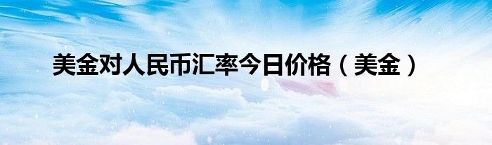 美金对人民币汇率今日价格（美金）