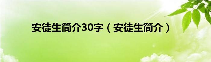 安徒生简介30字（安徒生简介）