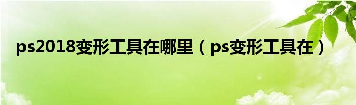 ps2018变形工具在哪里（ps变形工具在）