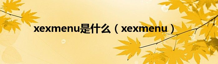 xexmenu是什么（xexmenu）