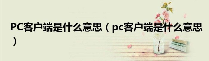 PC客户端是什么意思（pc客户端是什么意思）