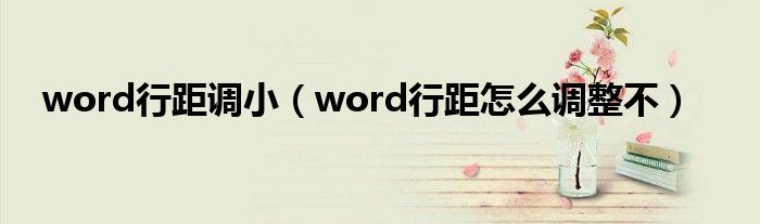 word行距调小（word行距怎么调整不）