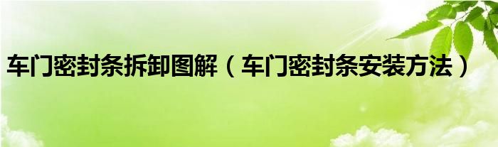 车门密封条拆卸图解（车门密封条安装方法）