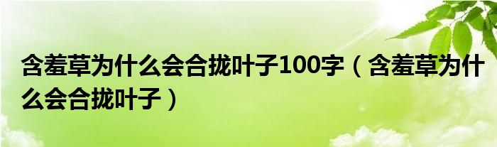 含羞草为什么会合拢叶子100字（含羞草为什么会合拢叶子）