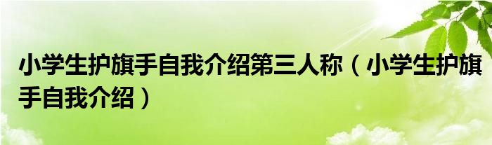 小学生护旗手自我介绍第三人称（小学生护旗手自我介绍）