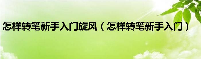 怎样转笔新手入门旋风（怎样转笔新手入门）