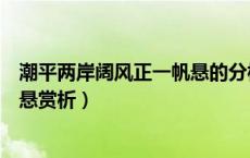 潮平两岸阔风正一帆悬的分析和理解（潮平两岸阔风正一帆悬赏析）