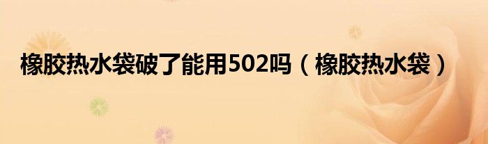 橡胶热水袋破了能用502吗（橡胶热水袋）