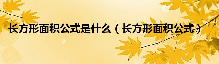 长方形面积公式是什么（长方形面积公式）