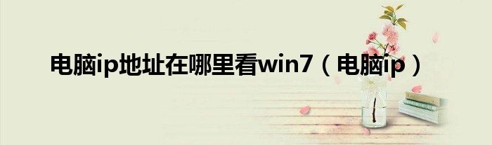 电脑ip地址在哪里看win7（电脑ip）