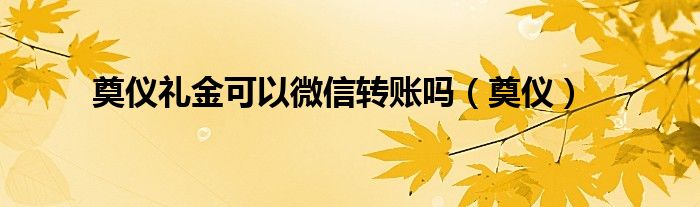 奠仪礼金可以微信转账吗（奠仪）