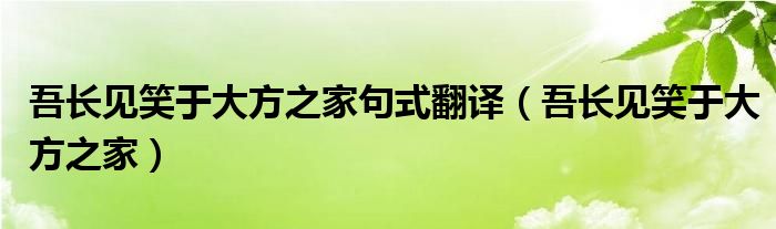 吾长见笑于大方之家句式翻译（吾长见笑于大方之家）