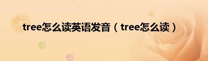 tree怎么读英语发音（tree怎么读）