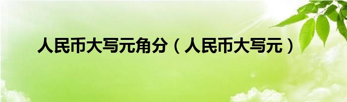 人民币大写元角分（人民币大写元）