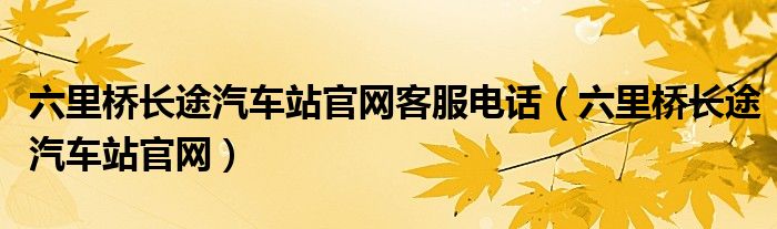 六里桥长途汽车站官网客服电话（六里桥长途汽车站官网）