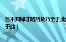 吾不知卿才略所及乃至于此的意思（吾不知卿才略所及乃至于此）