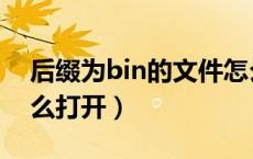 后缀为bin的文件怎么打开（后缀bin文件怎么打开）