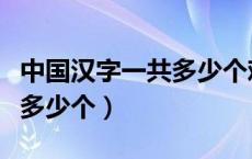 中国汉字一共多少个难写的字（中国汉字一共多少个）