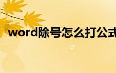 word除号怎么打公式（word除号怎么打）