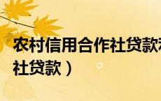 农村信用合作社贷款利息多少（农村信用合作社贷款）