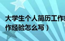 大学生个人简历工作经验怎么写（个人简历工作经验怎么写）