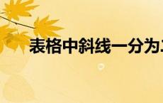 表格中斜线一分为二怎么弄（表格中）