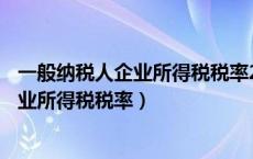 一般纳税人企业所得税税率2.5% 10% 25%（一般纳税人企业所得税税率）