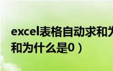 excel表格自动求和为什么是0（excel自动求和为什么是0）